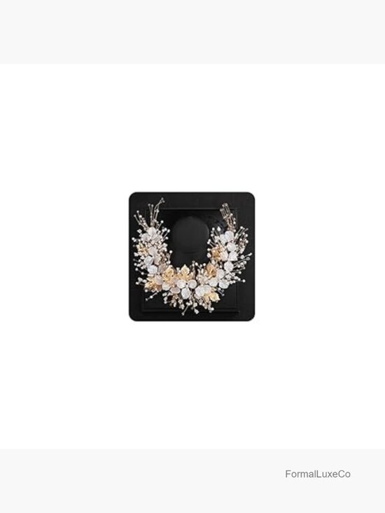 Floral Crystal Bridal Hair Vine Headpiece Gold Leaf Beads Wedding Accessory